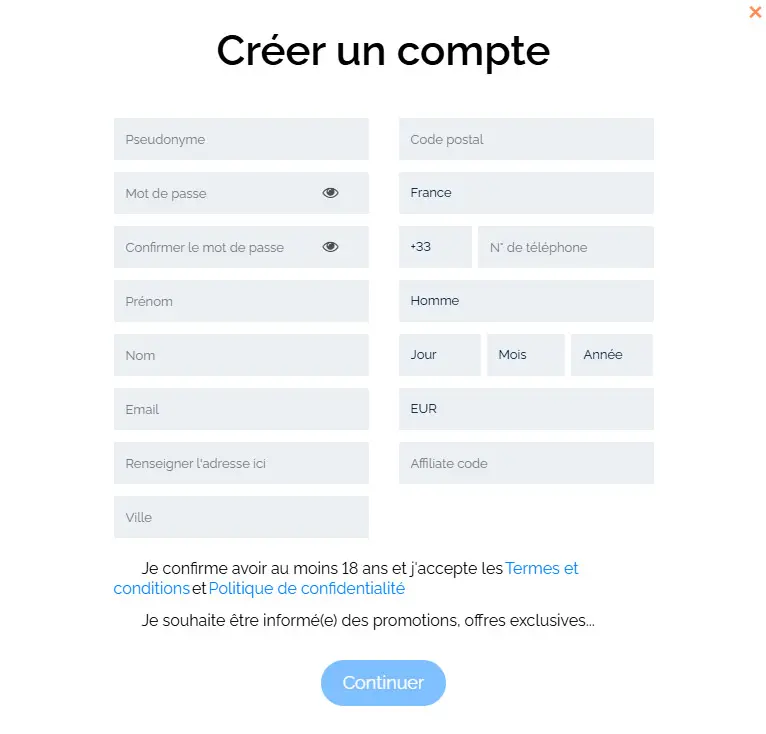 Processus d'inscription CrownGreen Casino